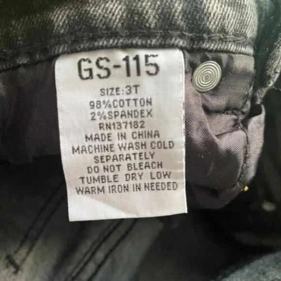 GS-115 Black boy's denim shorts size 3T Black 5 Pocket 3T New - Picture 7 of 15